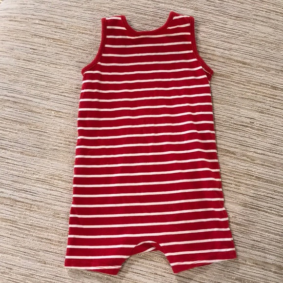 Hanna Andersson Red & White Striped Cotton Romper - Picture 3 of 3